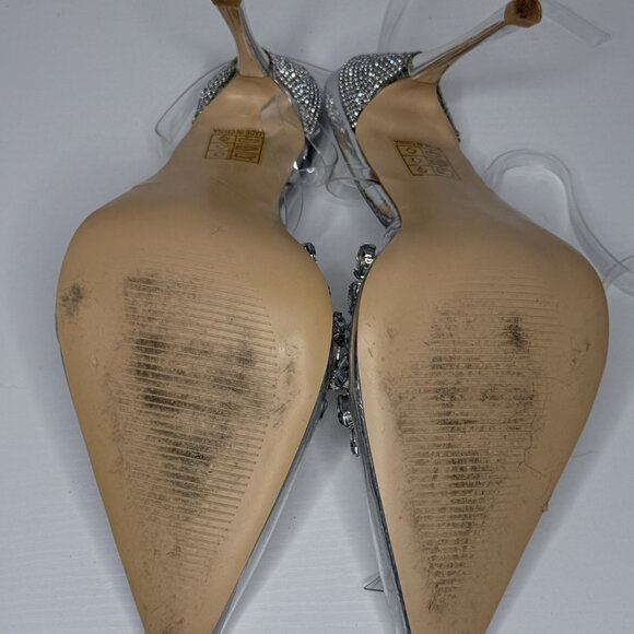 Public Desire Esmee Clear Heels with Heart Rhinestone Detail. - Picture 4 of 4
